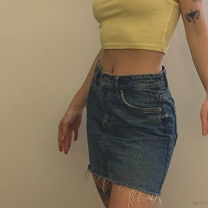 Blue jeans mini skirt